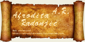 Afrodita Radonjić vizit kartica